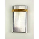 MUST DE CARTIER, A VINTAGE 18CT GOLD PLATE AND STEEL RECTANGULAR PILL BOX With flip lid, gold plated