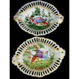 SAMPSON, A PAIR OF LATE 19TH CENTURY FRENCH PORCELAIN 'CHELSEA BIRD' SWEETMEAT DISHES Having a