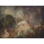 AFTER JEAN-HONORÉ FRAGONARD, OIL ON CANVAS Titled 'The Bathers', gilt framed. (52cm x 43cm)