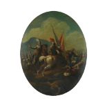 18TH CENTURY ITALIAN SCHOOL OVAL OIL ON CANVAS