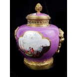 MEISSEN, AN 18TH CENTURY GERMAN 'KAUFFAHRTEI HARBOUR' PORCELAIN AND ORMOLU VASE AND COVER With