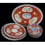 AN EARLY 20TH CENTURY CHINESE PORCELAIN PART DINNER SET Comprising six small plates, two pairs of