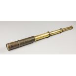 A 19TH CENTURY DRAW TELESCOPE BY A.RODS OF LONDON WITH ENGRAVED NAME: GREVILLE SMYTH.