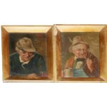 GISELA FALKE, AUSTRIA, A PAIR OF EARLY 20TH CENTURY OIL ON CANVAS PORTRAITS A pair of elderly