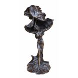 AFTER FRANÇOIS-RAOUL LARCHE, FRENCH, 1860 - 1912, A BRONZE FIGURAL OF LAMP OF THE AMERICAN DANCER
