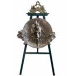 ARGENTERIA BROGGI MILANO, A LARGE AND IMPRESSIVE HEAVY SILVERED BRONZE EXHIBITION CHARGER Cast