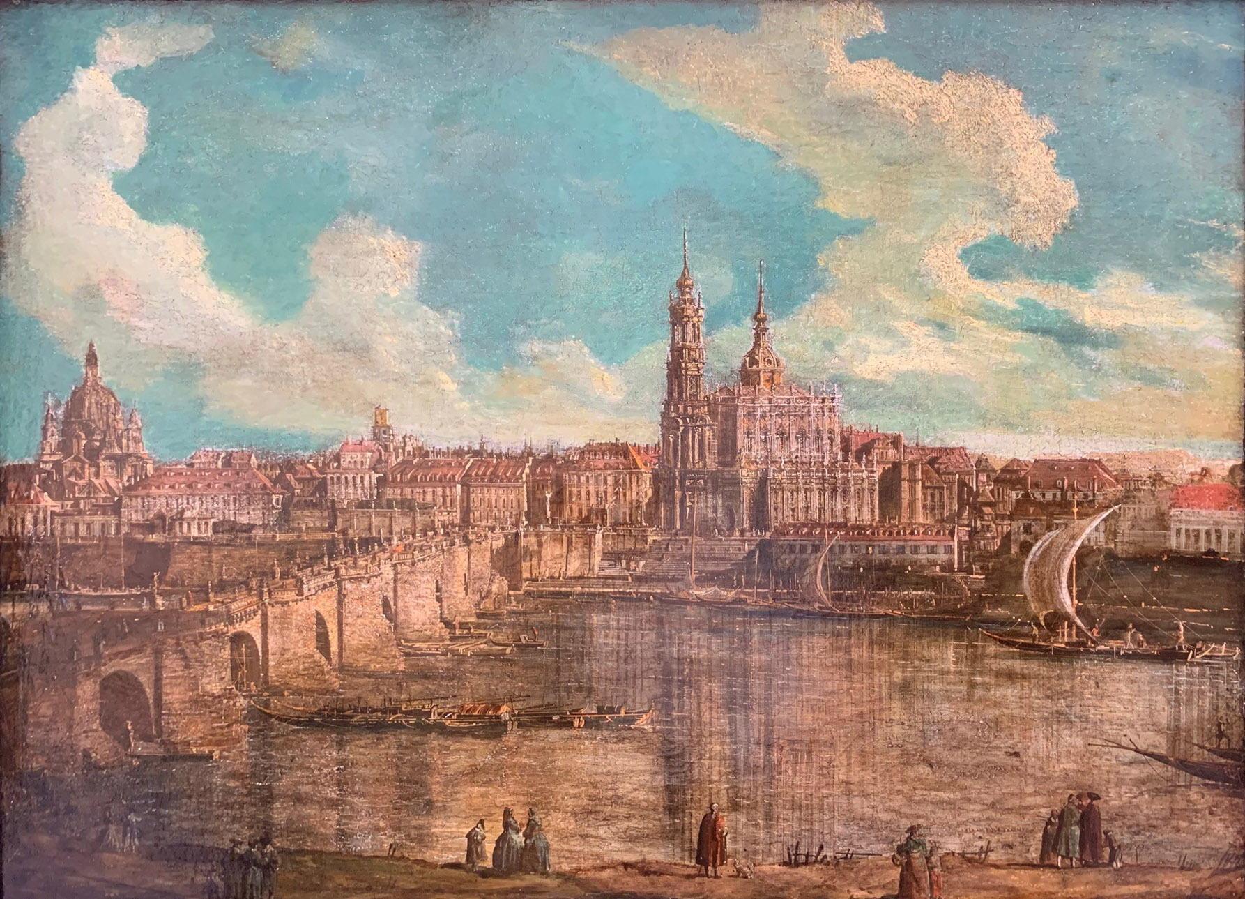 CIRCLE OF BERNARDO BELLOTTO, VENICE, 1722 - 1780, WARSAW, 18TH CENTURY OIL ON CANVAS View of Dresden