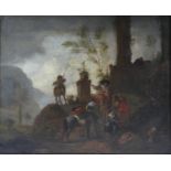 PHILIPS WOUWERMAN, HAARLEM, 1619 - 1668, 17TH CENTURY OIL ON CANVAS 'The Departure of Hunters near a