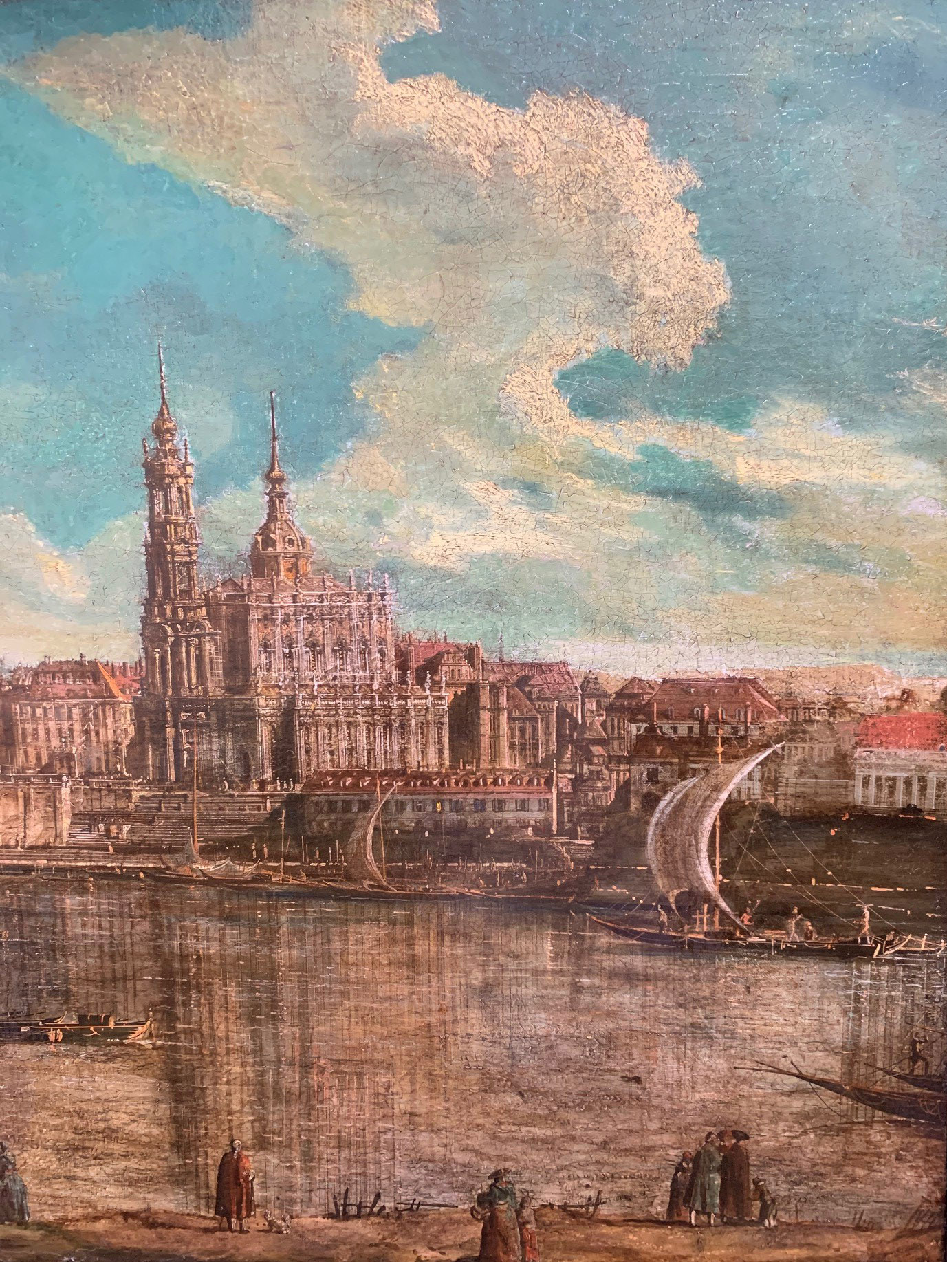 CIRCLE OF BERNARDO BELLOTTO, VENICE, 1722 - 1780, WARSAW, 18TH CENTURY OIL ON CANVAS View of Dresden - Bild 4 aus 7