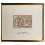 MANNER OF THOMAS ROWLANDSON, 1756 - 1827, 18TH/19TH CENTURY PEN AND BROWN INK WASH DRAWING 'The