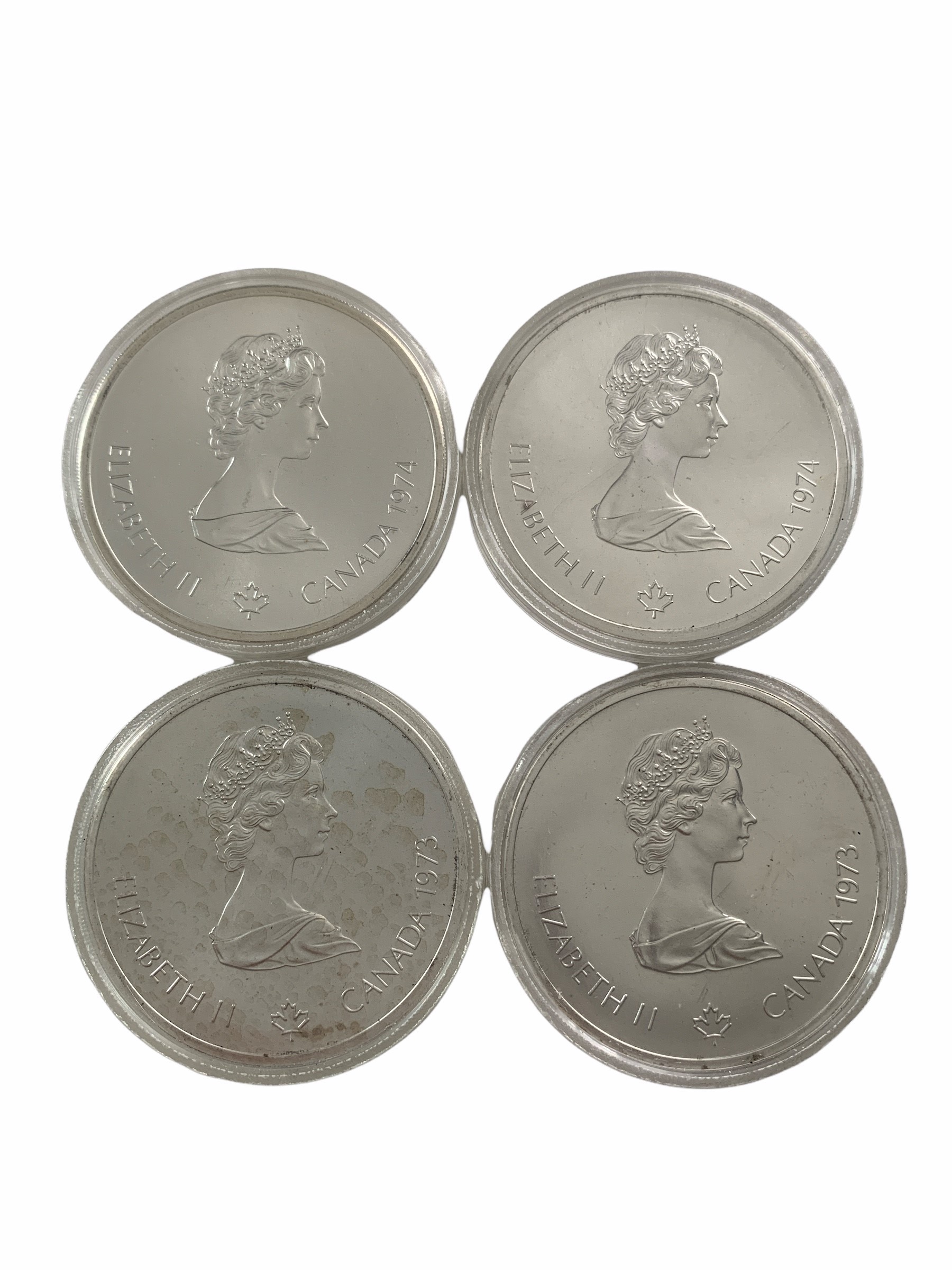 FOUR ELIZABETH II CANADA 1976 MONTREAL OLYMPICS 10 DOLLAR SILVER PROOFS. - Image 2 of 2