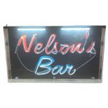 'NELSON'S BAR', A NEON SIGN.