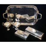 A COLLECTION OF CONTINENTAL SILVER AND WHITE METAL ITEMS To include a pair of Greek silver single
