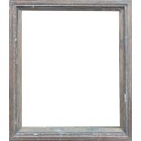 A LARGE 19TH CENTURY CARVED GILTWOOD AND GESSO FRAME. (rebate 72.5cm x 92cm, overall 88cm x 108cm)