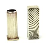 A CONTINENTAL SILVER RECTANGULAR PROPELLING LIPSTICK HOLDER With geometric form design with