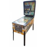 A VINTAGE ARCADE 'BIG BEN' PINBALL COIN OPERATED MACHINE With decorated chrome cabinet. (w 81cm x