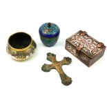 AN INTERESTING SMALL SELECTION OF MIXED WORKS OF ART ITEMS Comprising an 18th Century Chinese Qing