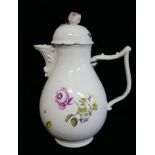 MEISSEN, AN 18TH CENTURY HARD PASTE PORCELAIN PEAR FORM COFFEE POT AND COVER