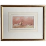 A 19TH CENTURY ENGLISH SCHOOL WATERCOLOUR, SAILBOATS OFF THE COAST Inscribed, signed verso, framed