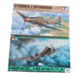 A COLLECTION OF TWO TAMIYA 1/48 AIRCRAFT KITS To include a Russian Ilyushin IL-2 Shturmovik and a