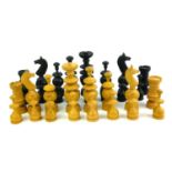AN EARLY 20TH CENTURY CONTINENTAL BOXWOOD AND EBONY COMPLETE CHESS SET, CIRCA 1930 Standard size,