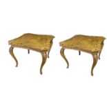 A RARE PAIR OF 18TH CENTURY AND LATER ITALIAN WALNUT AND FLORAL MARQUETRY INLAID TABLES With