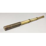 A 19TH CENTURY DRAW TELESCOPE BY A.RODS OF LONDON WITH ENGRAVED NAME: GREVILLE SMYTH. (l 77cm).