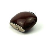 A VICTORIAN SILVER AND AUSTRALIAN KIDNEY BEAN OVAL NOVELTY VESTA CASE With hinged lid and striker,