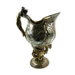 ELKINGTON & CO., A FINE VICTORIAN SILVER PLATED AND GILDED NEOCLASSICAL CELLINI PATTERN TABLE EWER