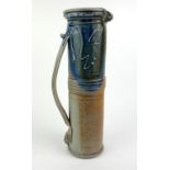 BARRY HEGGETT, A MODERN CORNISH STUDIO POTTERY SALT GLAZED CYLINDRICAL EWER/JUG Applied with