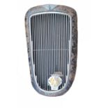 A VINTAGE CHROME CAR GRILL With AA badge. (w 40cm x d 13cm x h 72cm)