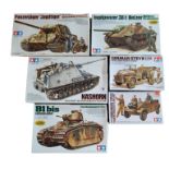 A COLLECTION OF SIX 1/35 TAMIYA GERMAN MODELS To include Panzerjager Jagdtiger with Kommandant