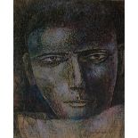 WITHDRAWN GANESH PYNE, B. 1937, INDIA, PASTEL AND INK ON PAPER Untitled, male portrait, signed,