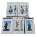 A COLLECTION OF FIVE ATHENS MINIATURES To include two white metal and three 1/15th resin kits,