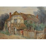 WALTER FREDERICK TYNDALE, 1855 - 1943, WATERCOLOUR Landscape, country cottage with solitary