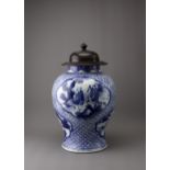 A blue and white Baluster 'Eight Immortals' Jar,the period of Kangxi, Qing Dynasty - - H(without