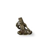 A good 'Zhong Gui' bronze scroll weight, cast,17th/18th century - - H5.5cm W 5cm L6cm - - with the