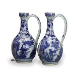 A pair of Japanese Arita Jugs, made for the European market, c 1680 - - H23cm L13.5cm W11cm - - of