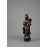 An elegant burrwood figure of a Lady Immortal, 18th century H22.5cm L7cm W7cm well carved,