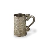 A Chinese export silver mug with dragon handle, c 1880 - - D16cm H 15cm - base9cm 469g - - marked