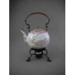 A Large Canton Enamel Kettle and Cover on Stand, Yongzheng Period, Qing Dynasty - - W 18.8cm, H 15cm