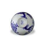 A blue and white 'Three Friends' Bowl, Guangxu Mark and Period, Qing Dynasty - - W17.2cm H7.