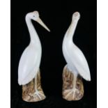 A Pair of Chinese Porcelain Models of Cranes/Paradise Fly Catchers, 18th Century H 36cm (each) The