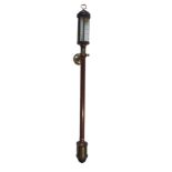 DOVE AND BAZELEY, CHELTENHAM A 20TH CENTURY SHIPS GIMBLE MOUNTED STICK BAROMETER. 94cm Condition