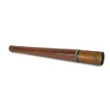 A VICTORIAN ROYAL NAVY BRASS EXTENDED TELESCOPE With brown leather covered body, stamped 'James