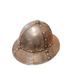 A THEATRICAL 17TH CENTURY STEEL HELMET. 32 x 28 x 19cm Condition some light rust