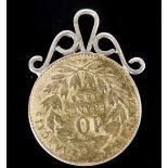 A 19TH CENTURY FRENCH 22CT GOLD TEN FRANC COIN PENDANT Dated 1864 having a portrait of Napoleon III,