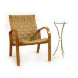 A bentwood birch armchair,