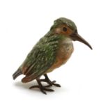 A cold painted bronze kingfisher,