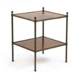 A Japanned two tier side table,